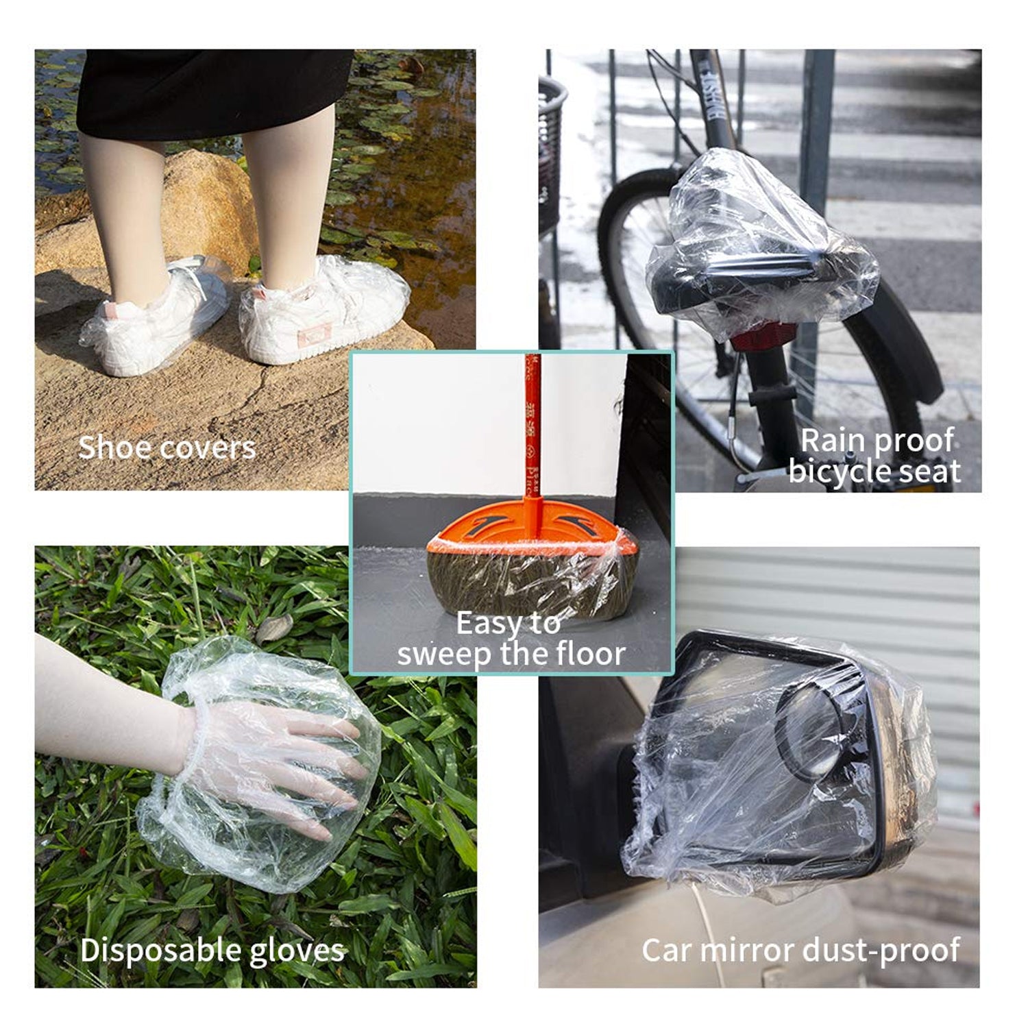 Disposable waterproof shower cap for women by Wukusy, larger, thicker, elastic, individually wrapped, suitable for hotel, spa, and travel use.