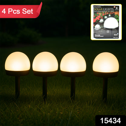 Wukusy Dome Solar Garden Light Set with four weather-resistant outdoor lights for illuminating pathways and gardens.