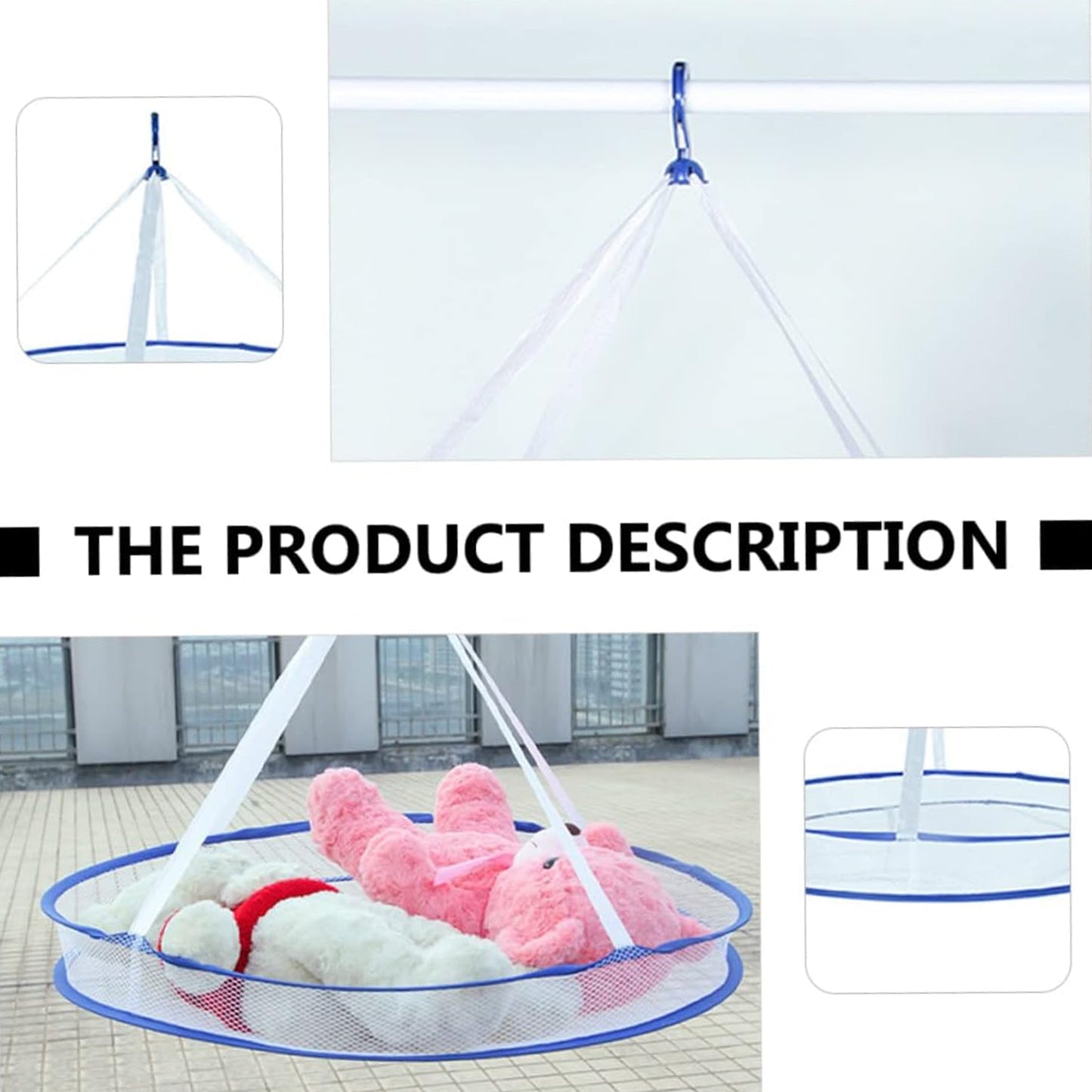 Wukusy hanging drying rack and basket for clothes drying, suitable for home use, with a durable metal frame and fabric basket.