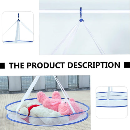 Wukusy hanging drying rack and basket for clothes drying, suitable for home use, with a durable metal frame and fabric basket.