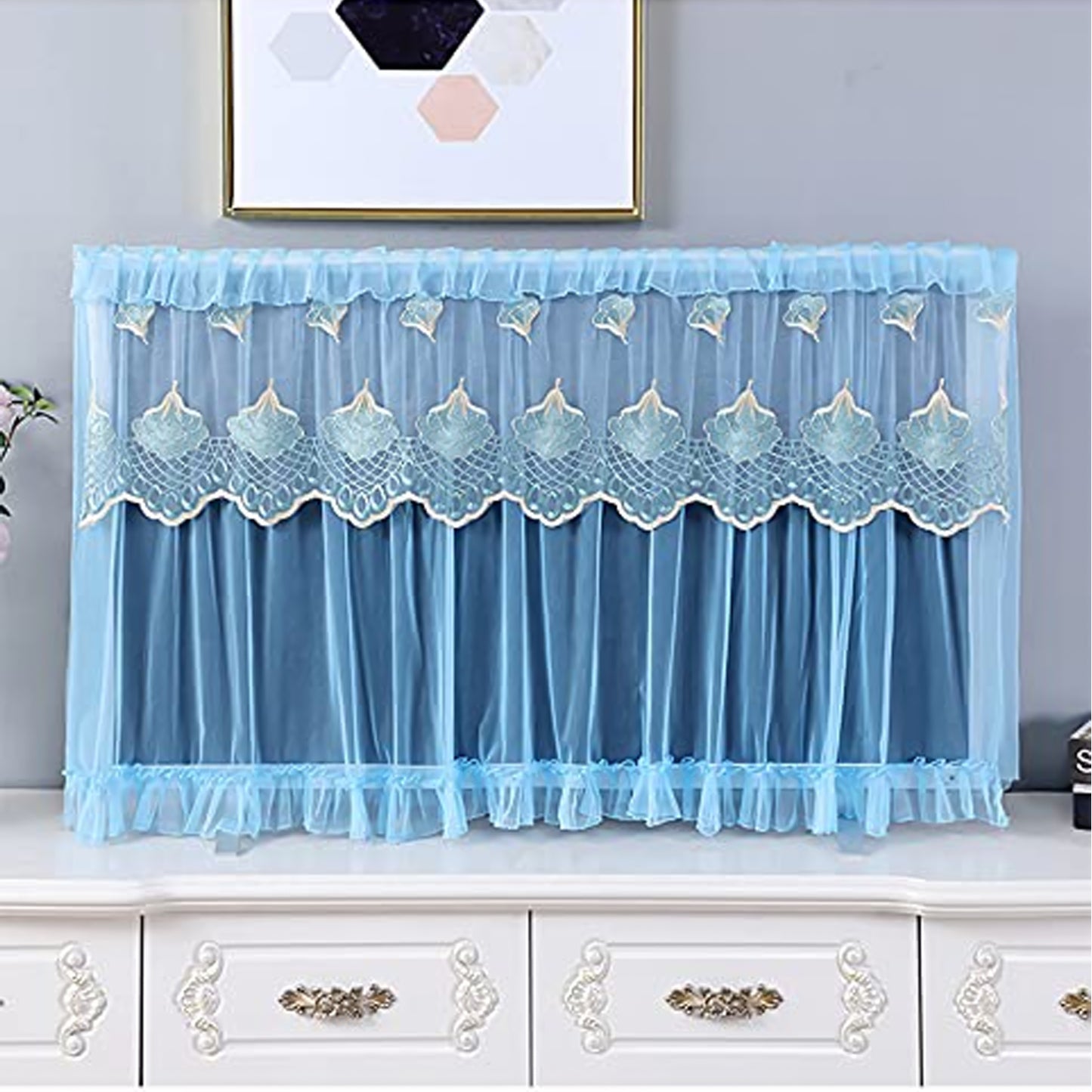Wukusy 55-inch dustproof cloth cover for indoor TV screen protector, designed to keep screens clean and free of dust.