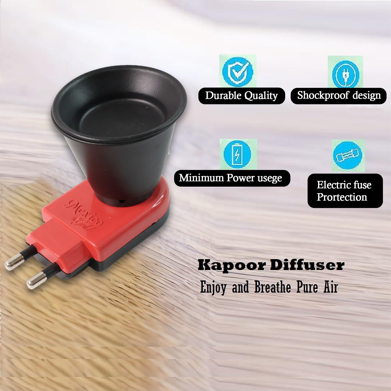 Wukusy electric Kapoor Dani camphor diffuser for home improvement, white ceramic design with a lid and handle.