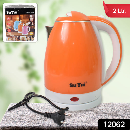 Wukusy electric kettle with boil dry protection, auto-shut off, 1500-2000W, 2-liter capacity for home improvement.