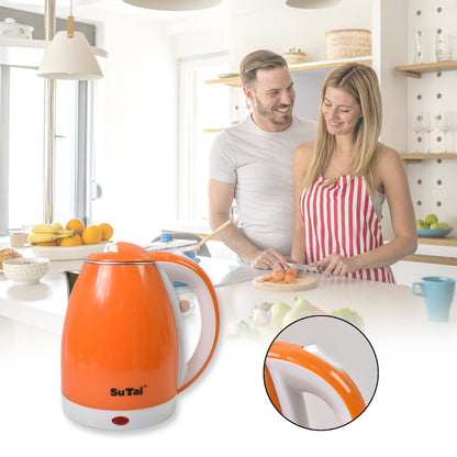 Wukusy electric kettle with boil dry protection and auto-shut off, 2-liter capacity, 1500-2000W, ideal for home use