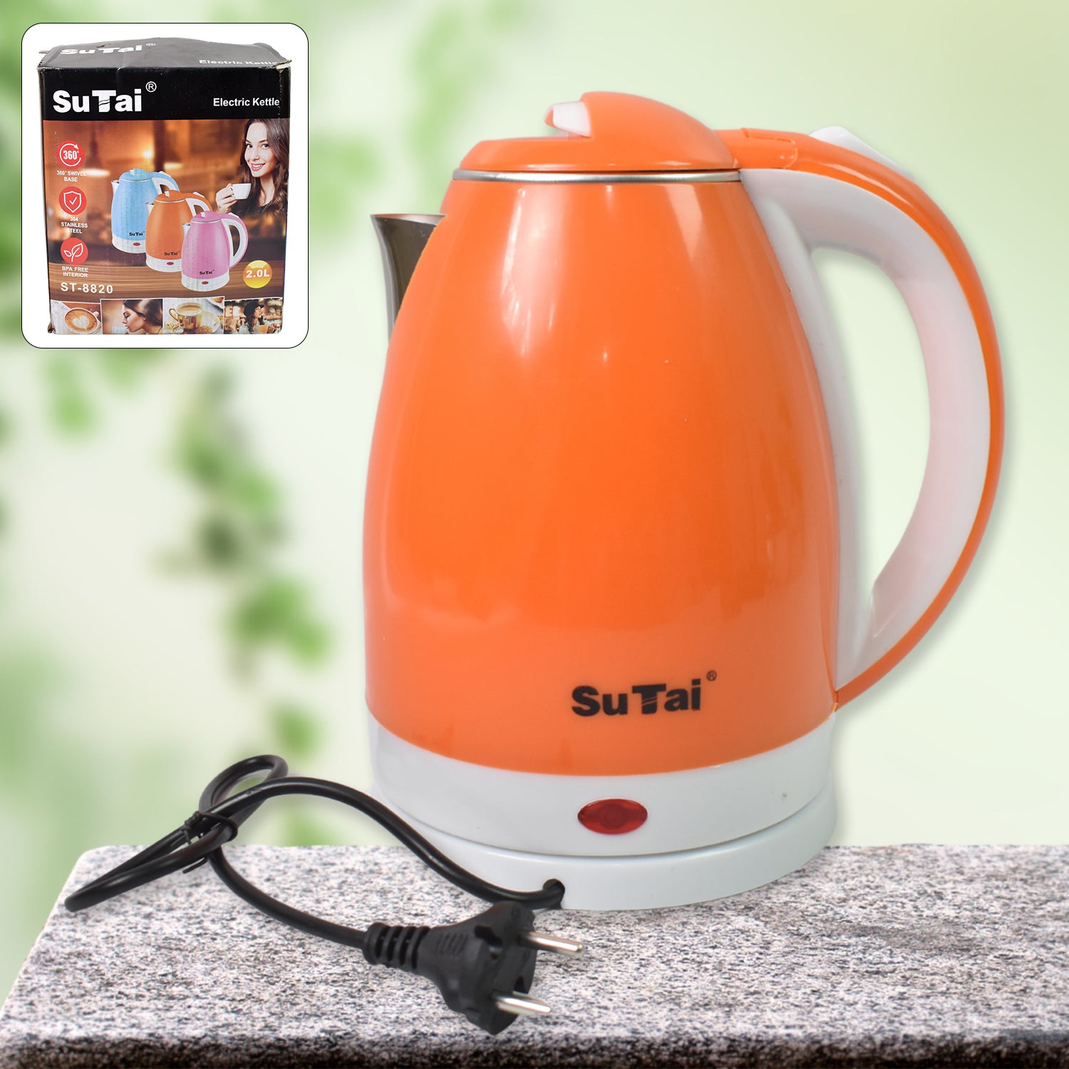Wukusy electric kettle with boil dry protection, auto-shut off, 2-liter capacity, 1500-2000W for home use