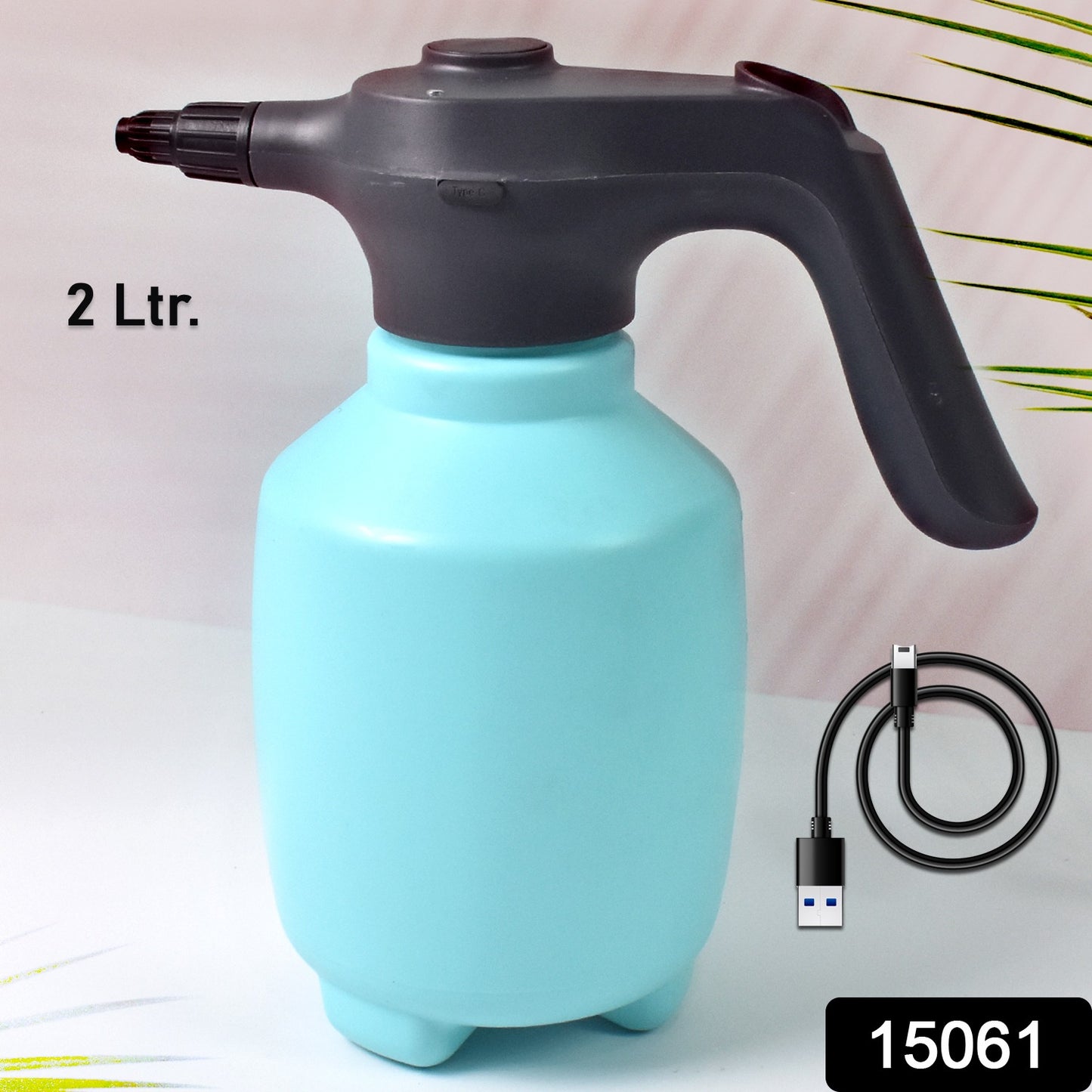 Wukusy electric garden sprayer, 2-liter portable spray bottle for home improvement and plant watering tasks.