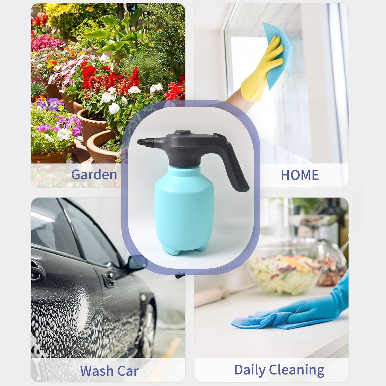 Wukusy electric spray bottle garden sprayer, 2-liter capacity, handheld for gardening and home improvement tasks