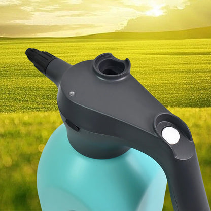 Wukusy electric garden sprayer bottle, 2-liter capacity, for home improvement and plant watering, with spray nozzle attached.