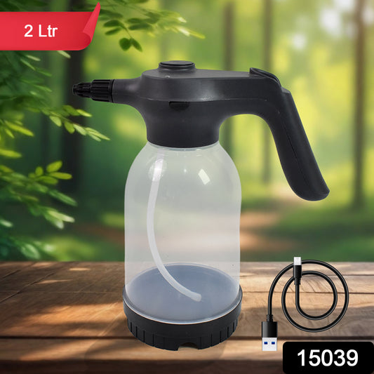 Wukusy electric spray bottle garden sprayer, 2-liter capacity, handheld home improvement tool for plant watering and gardening tasks.
