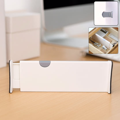 Wukusy expandable drawer dividers for home and office, adjustable storage organizers in a single-piece design.