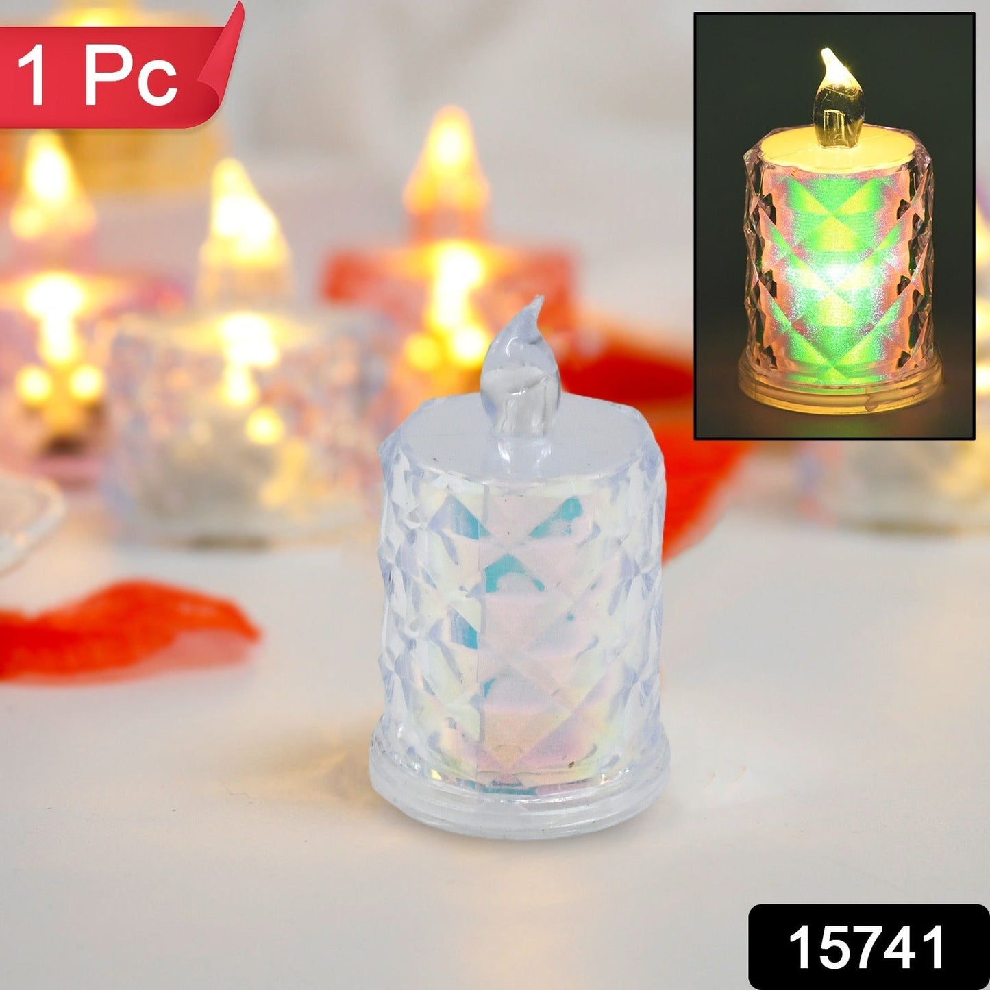 Wukusy LED tealight candles in a pack, perfect for festive lighting and home decoration, showcasing warm, flickering light.