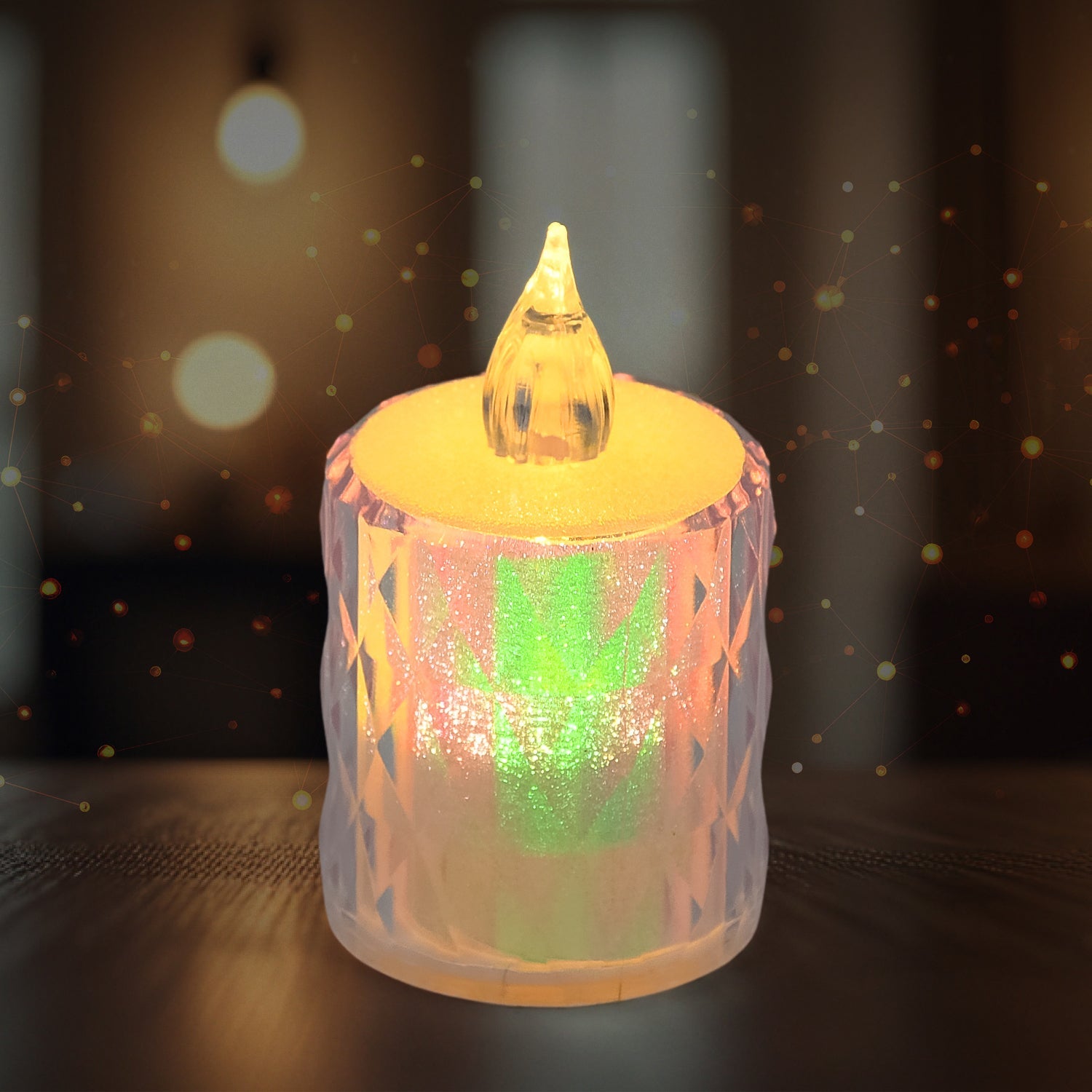 Wukusy 12-pack LED tealight candles for festive lighting, perfect for home decor and special occasions.