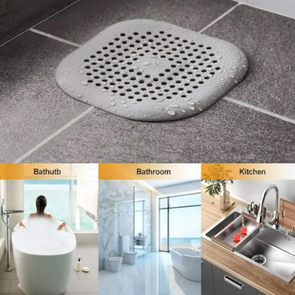 Flexible silicone drain cover strainer by Wukusy, designed to prevent clogs and catch debris in kitchen or bathroom drains.