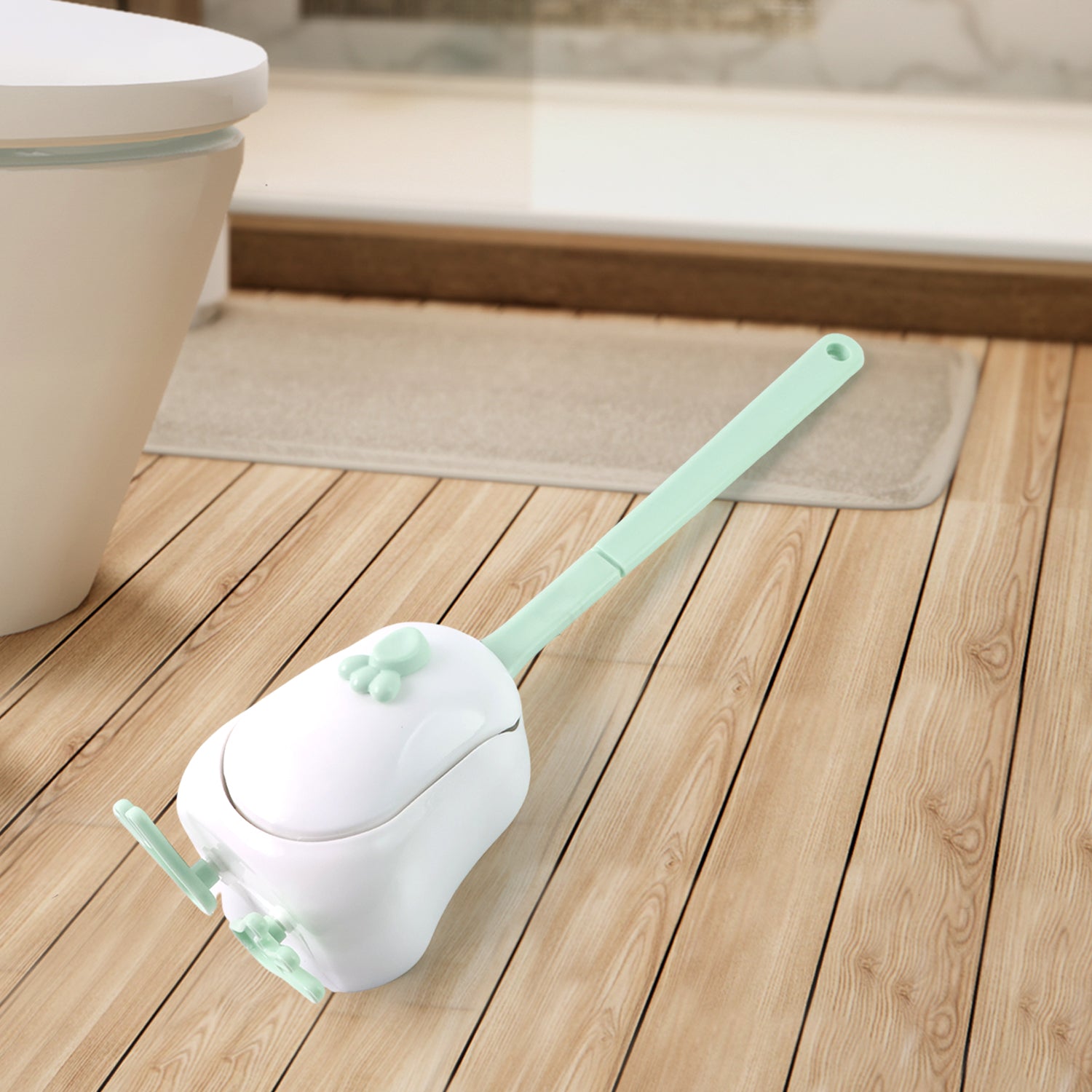 Flexible silicone toilet cleaning brush set by Wukusy, featuring durable, easy-to-clean brushes for bathroom hygiene.