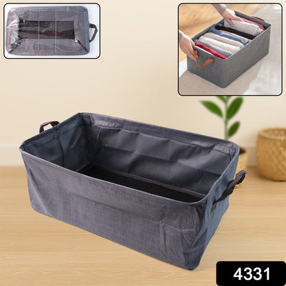 Foldable cloth storage organizer bag with handles, 46x27cm, by Wukusy, ideal for home organization and space saving.