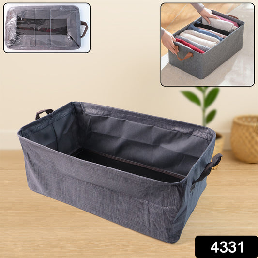 Foldable cloth storage organizer bag with handles, 46x27cm, by Wukusy, ideal for home organization and space saving.