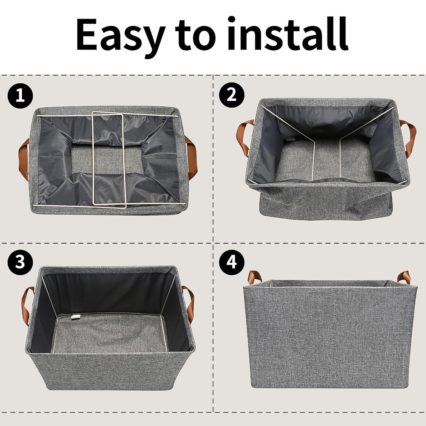 Wukusy foldable cloth storage organizer bag with handles, 46x27cm, ideal for home organization and space-saving storage.