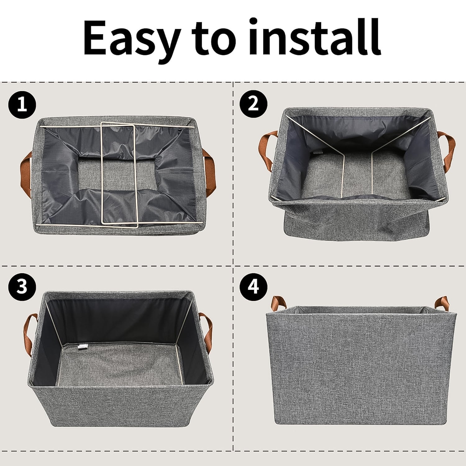 Wukusy foldable cloth storage organizer bag with handles, 46x27cm, ideal for home organization and space-saving storage.