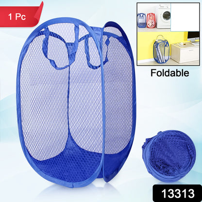Wukusy foldable mesh laundry bag in mixed colors, collapsible design for home organization and laundry storage.
