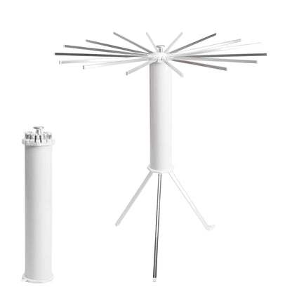 Wukusy foldable rotary clothes drying rack stand for home use, featuring multiple drying bars and compact, space-saving design.