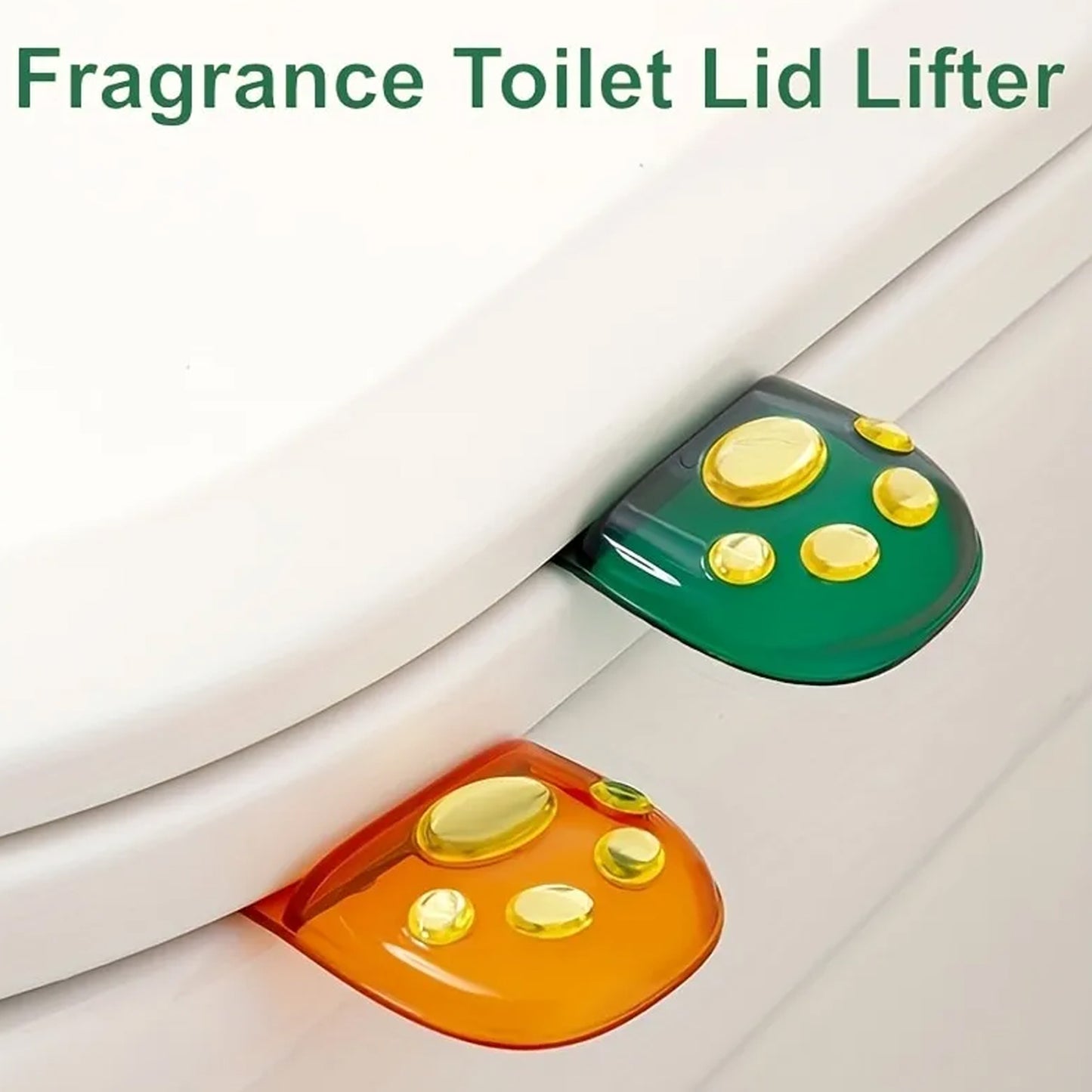 Wukusy fragrance toilet cap and lid lifter set, includes two toilet seat covers for home improvement and hygiene.
