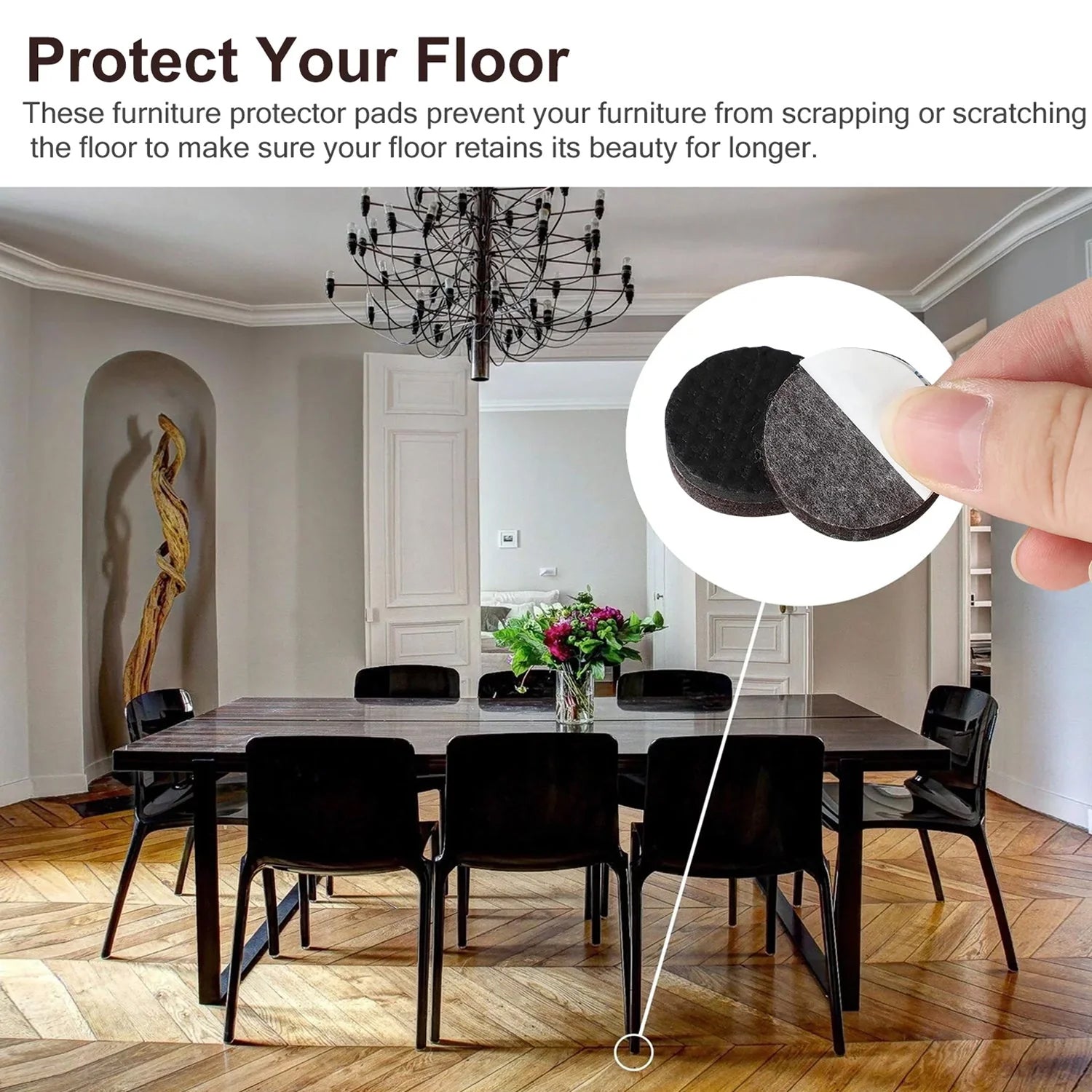 Wukusy furniture protection pads, 2-piece set, to prevent scratches and damage on home furniture surfaces.