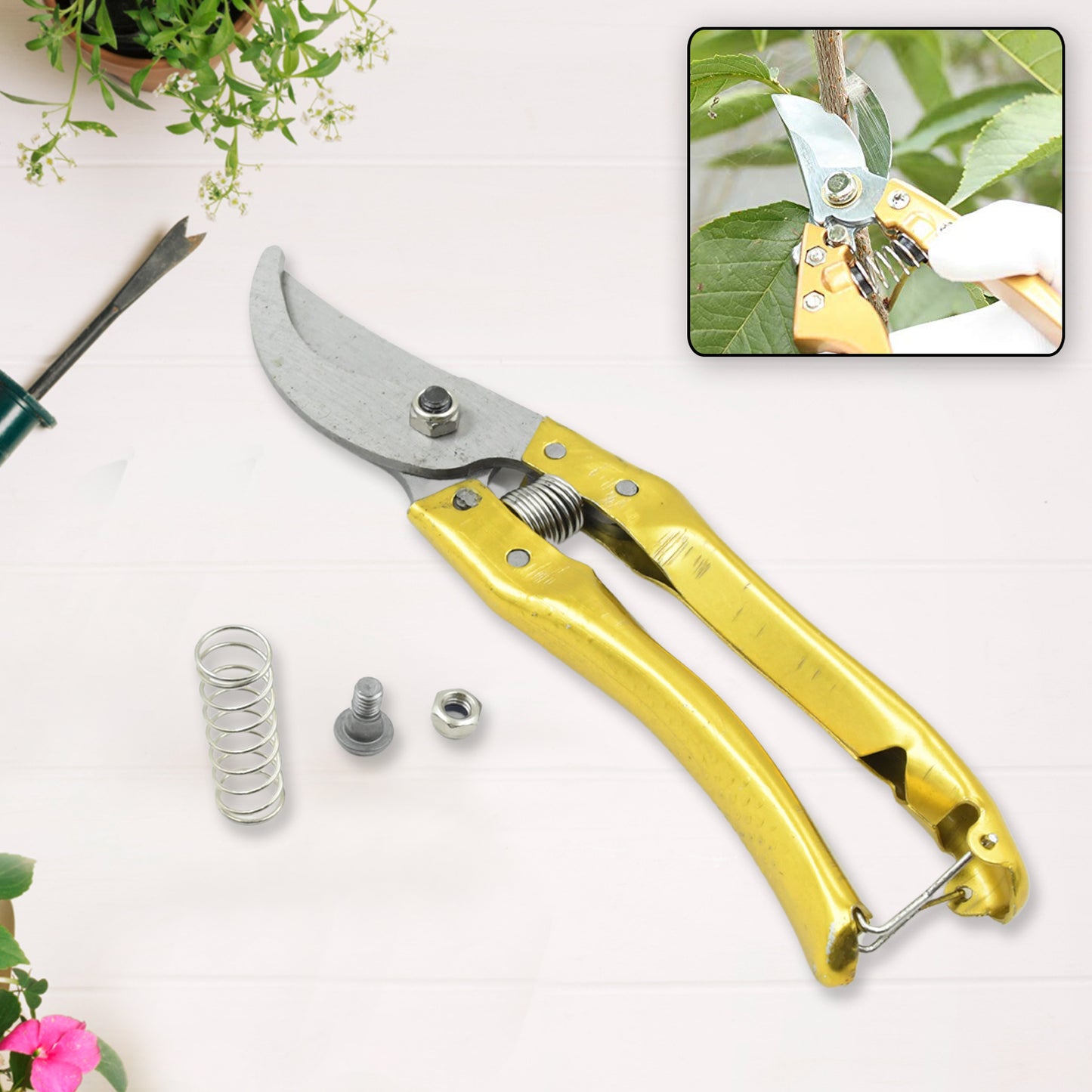 Wukusy gardening shears pruners scissor for trimming plants, featuring sharp blades and ergonomic handles for home gardening tasks.
