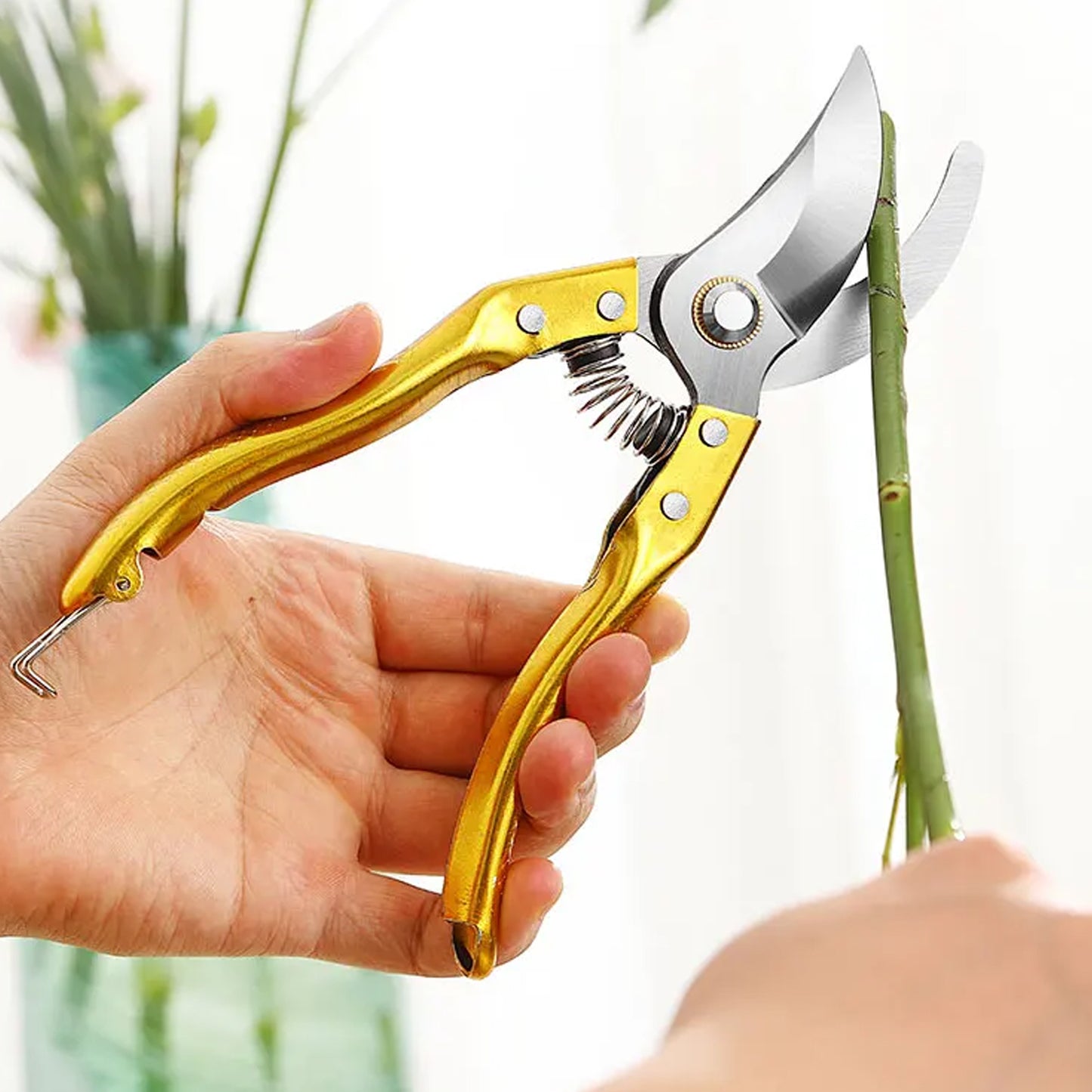 Wukusy gardening shears pruners scissors for trimming plants, featuring ergonomic handles and sharp blades for home gardening tasks.