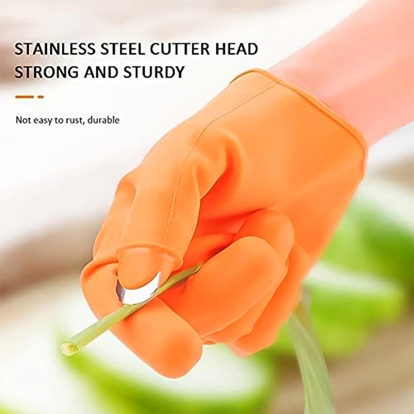 Wukusy silicone thumb knife finger protector gloves for home improvement, showing flexible silicone material and protective design.
