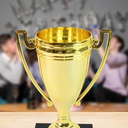 Golden Birthday Trophy by Wukusy, plastic award with base, featuring "You Are Great" and "Happy Birthday" for celebration display.