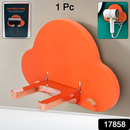 Wukusy hair dryer holder stand frame for organizing and storing a hair dryer on a bathroom or vanity countertop.