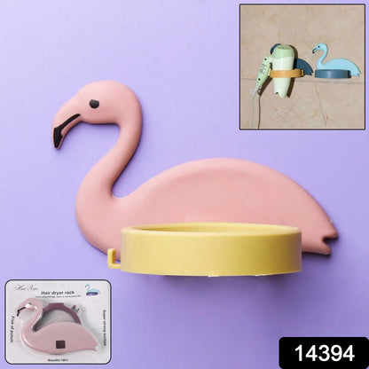 Wukusy hair dryer wall mount holder organizer with hooks, ideal for bathroom storage and home improvement.