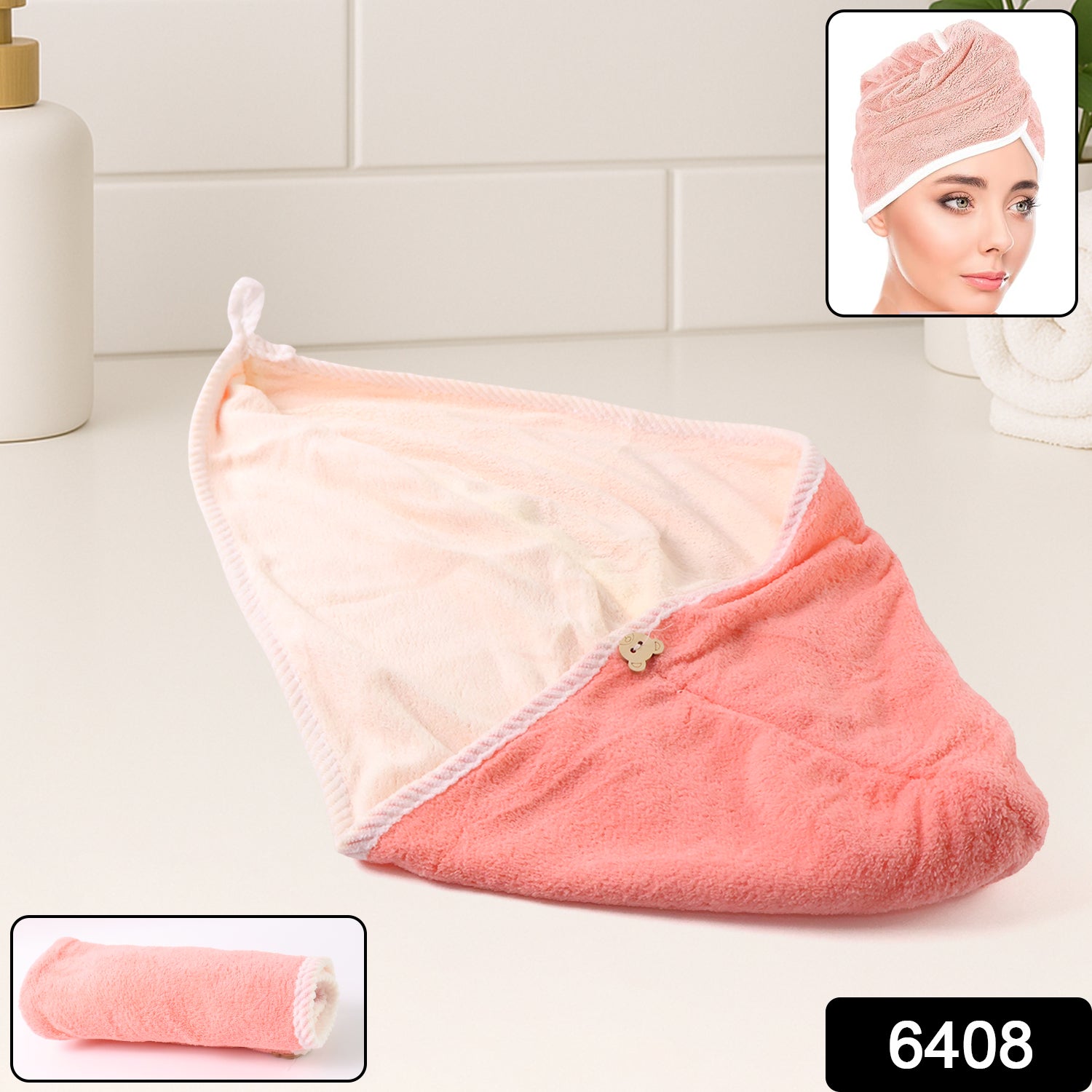 Wukusy Magic Hair Cap Towel Wrap for women, soft and absorbent bath towel for quick hair drying, 1 piece.