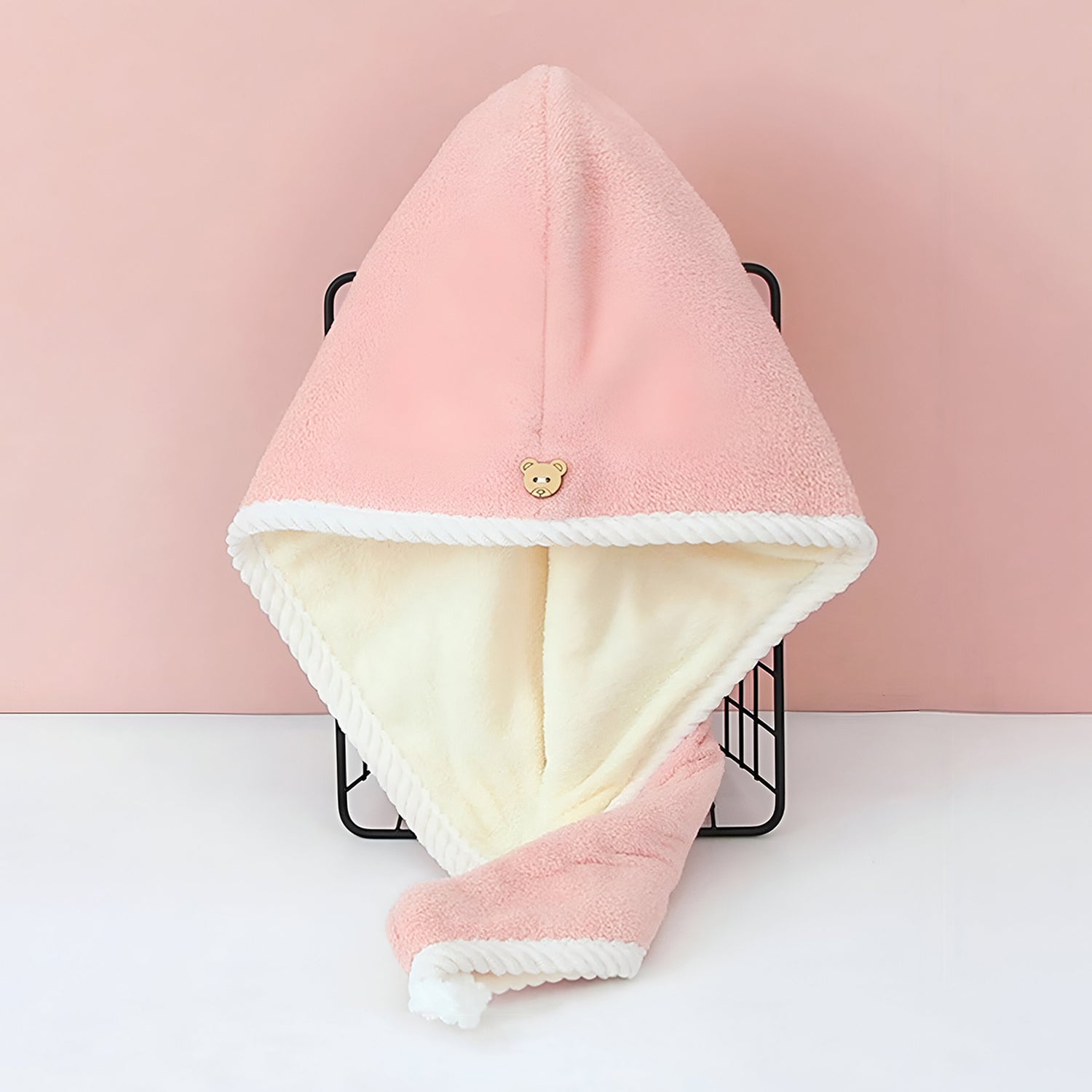 Wukusy magic hair drying cap towel for women, soft and absorbent bath towel wrap for quick hair drying at home.