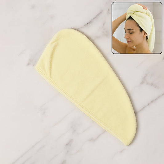 Wukusy hair drying towel wrap cap for women, small size, made of soft absorbent material, ideal for quick hair drying.
