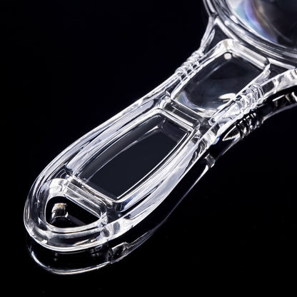 Wukusy handheld plastic magnifying glass, 55mm lens, used for home improvement tasks and close-up viewing.