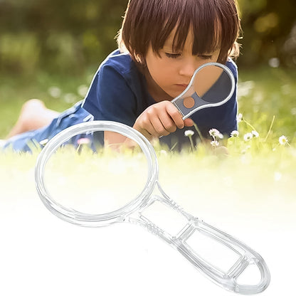 Wukusy handheld plastic magnifying glass with a 55mm lens, ideal for home improvement and close-up inspection tasks.