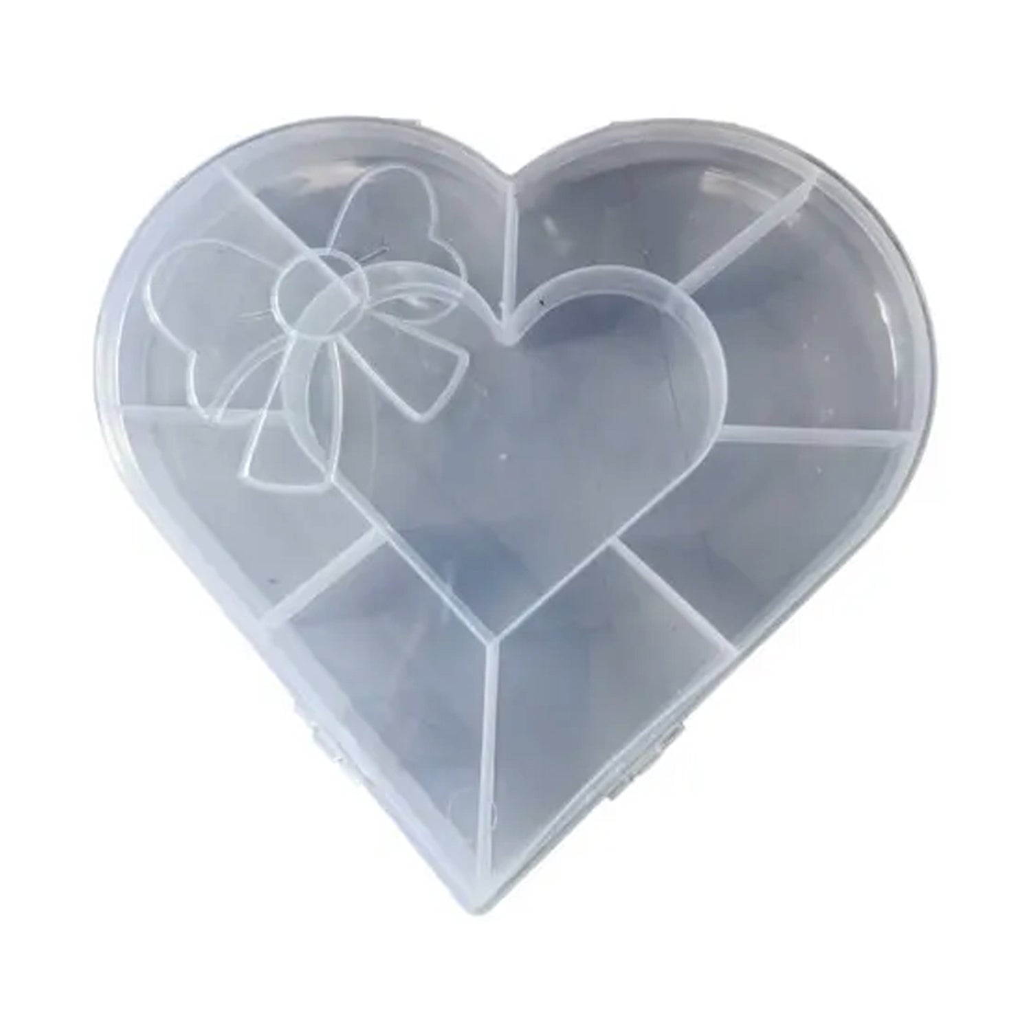 Heart-shaped plastic bead storage organizer box by Wukusy, perfect for organizing small craft or jewelry beads.