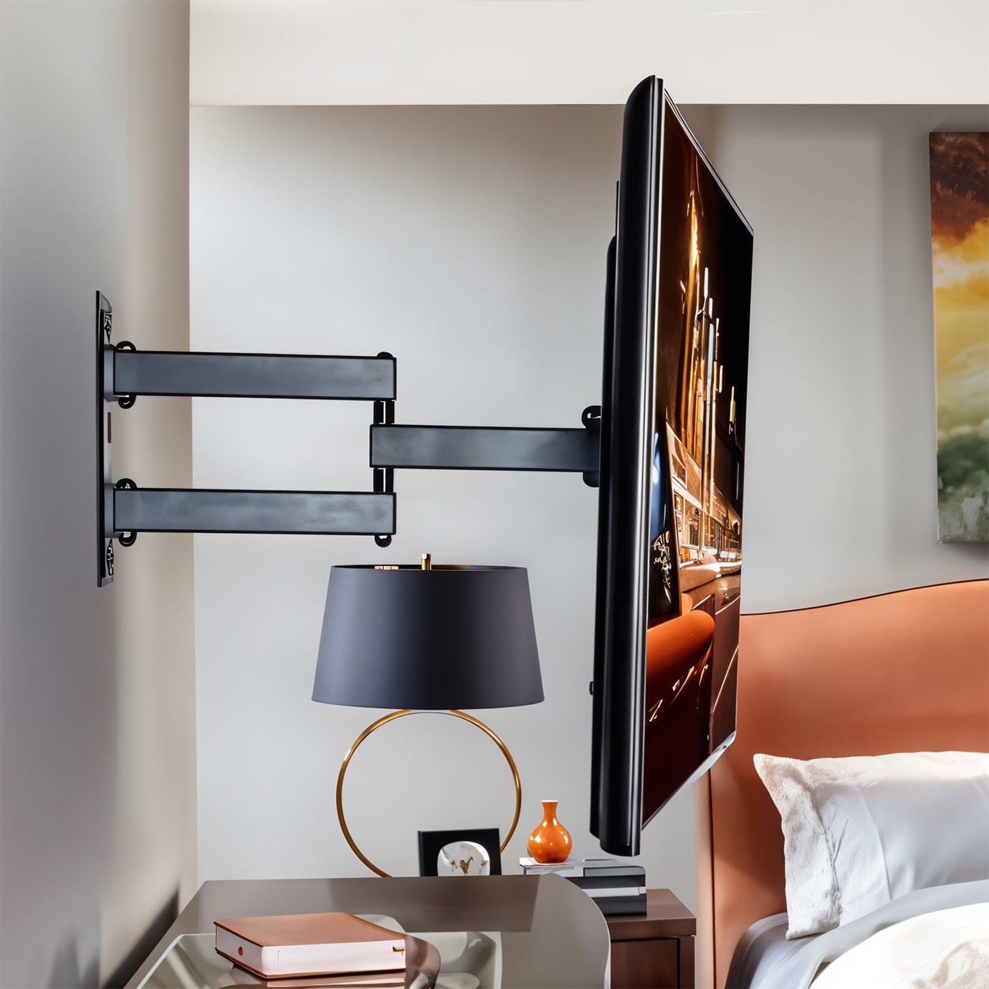 Wukusy heavy-duty 26.55-inch full motion cantilever wall mount bracket for home improvement projects.