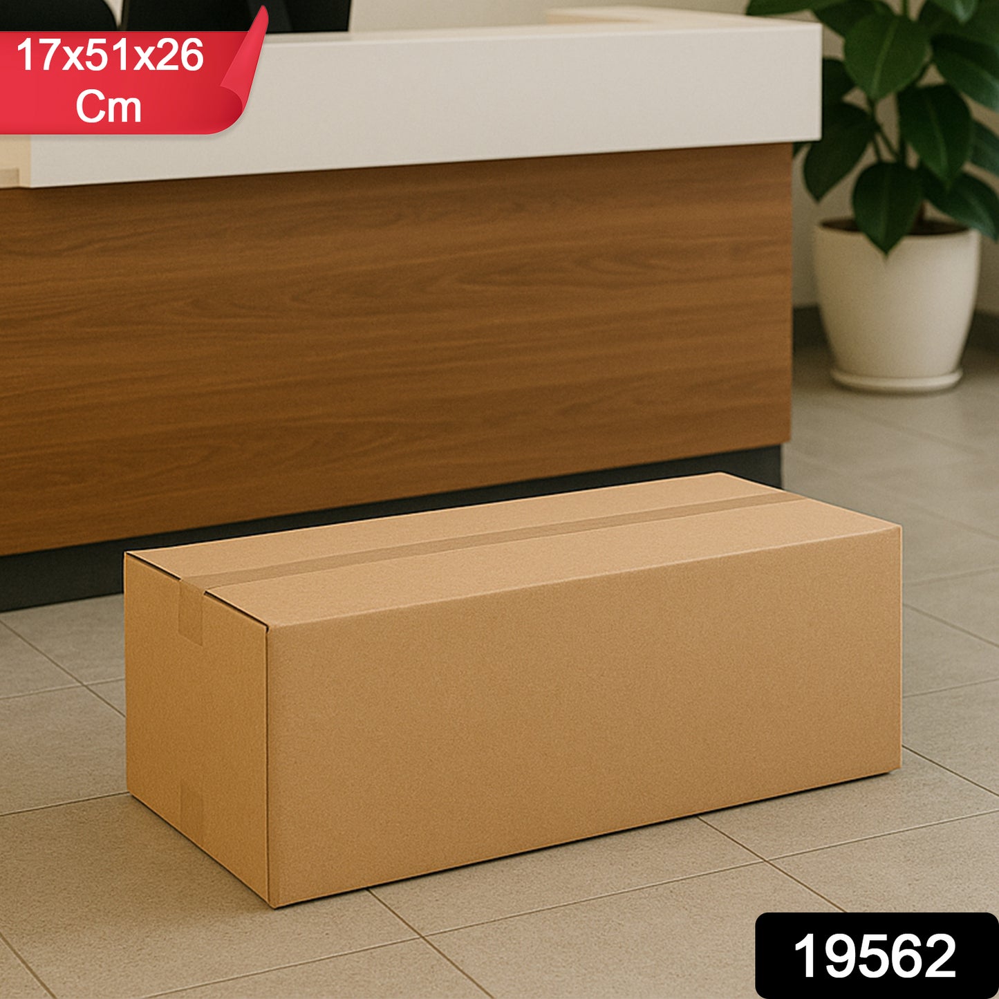 Heavy-duty brown packing box by Wukusy, 17x51x26 cm, ideal for product packaging in home improvement projects.