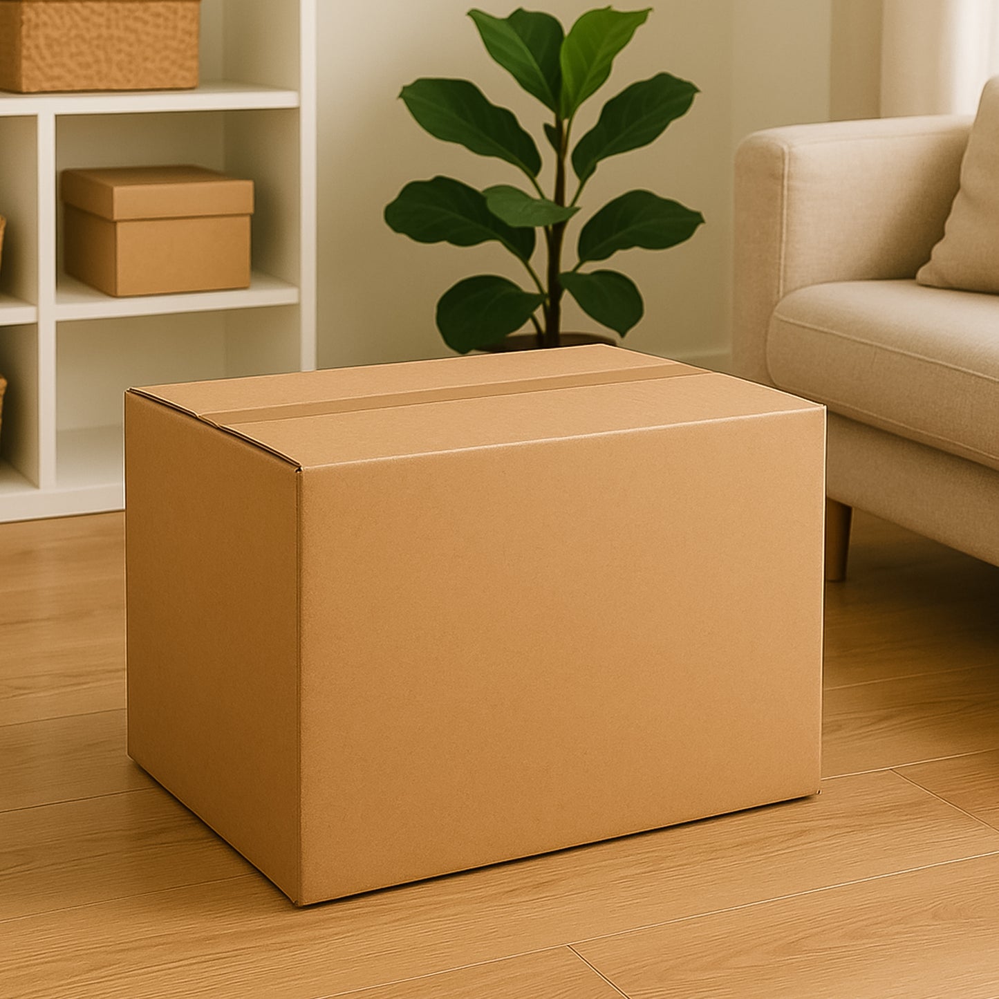 Heavy-duty brown packing box by Wukusy, 22x36x28 cm, ideal for secure product packaging in home improvement projects.