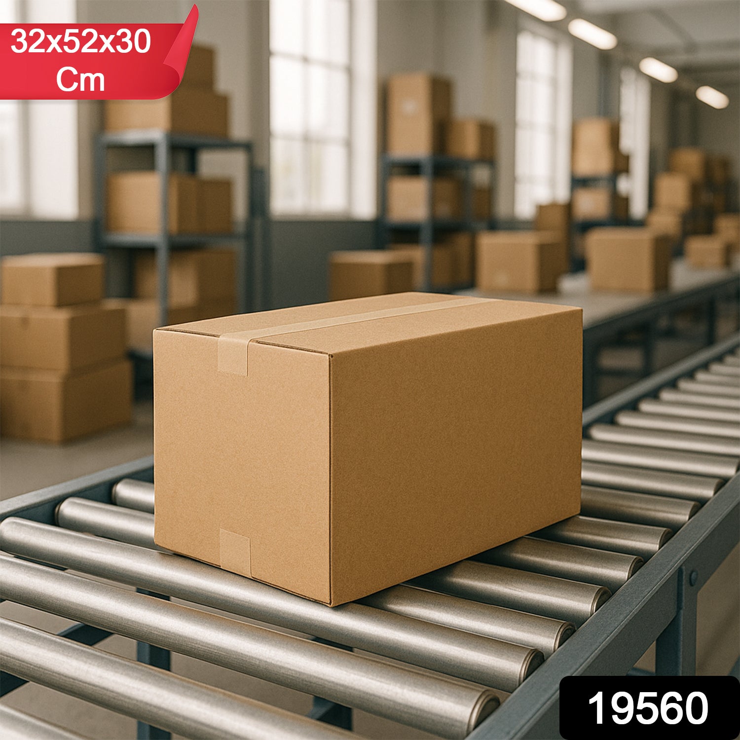 Heavy-duty brown packing box by Wukusy, 32x52x30 cm, ideal for secure product packaging in home improvement projects.