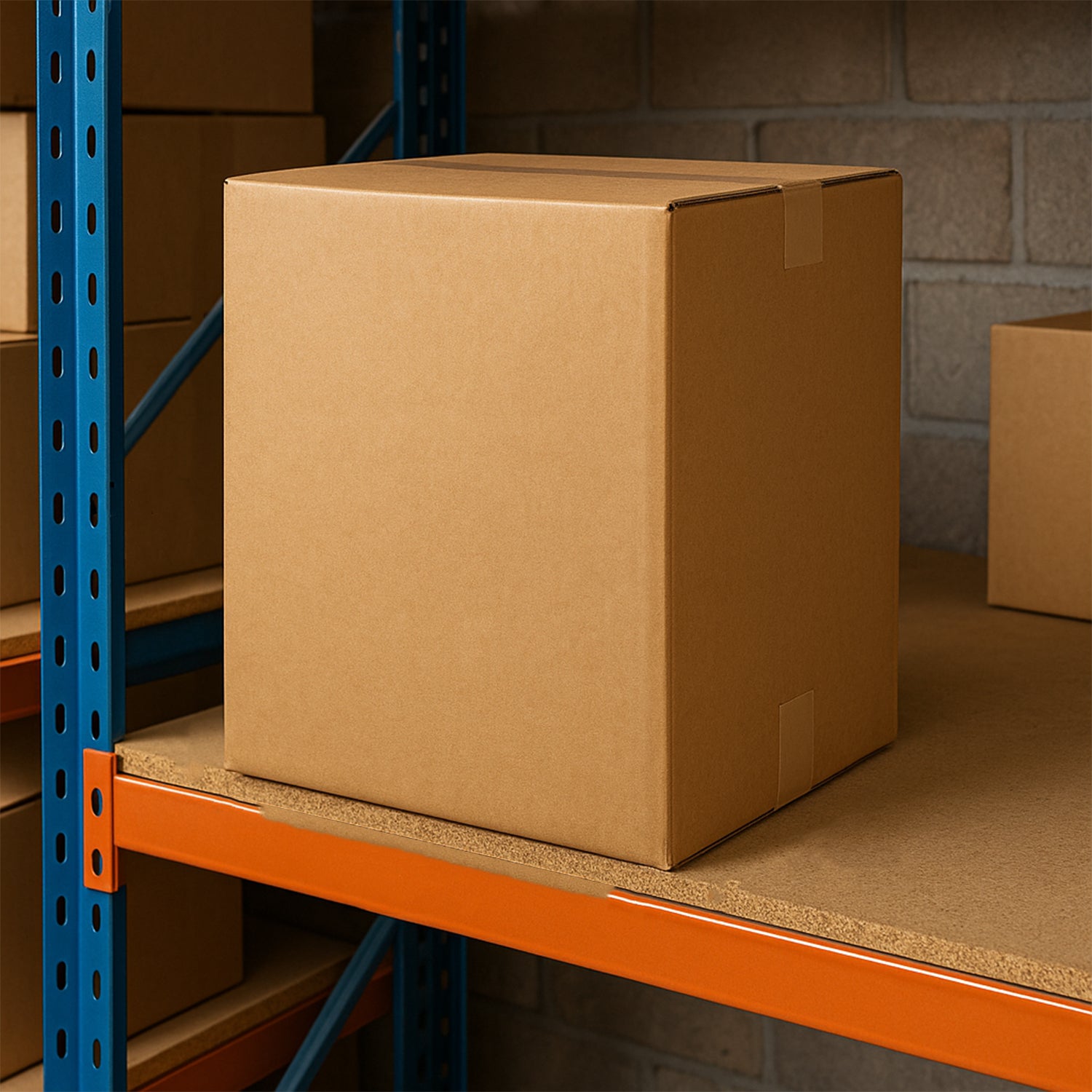 Heavy-duty brown packing box for product shipping, 52x46x32 cm, made by Wukusy for home improvement packaging needs.