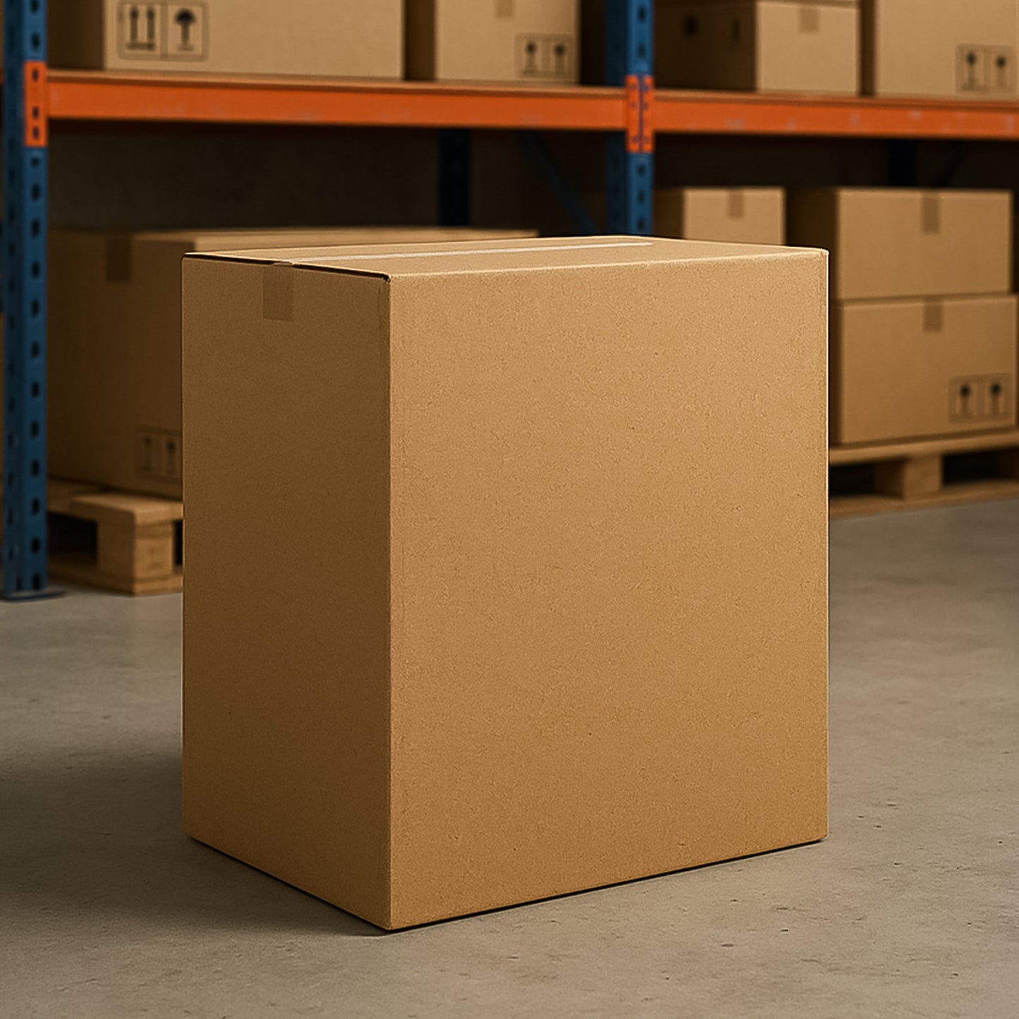 Heavy-duty brown packing box by Wukusy, 68x56x38cm, ideal for home improvement product packaging.