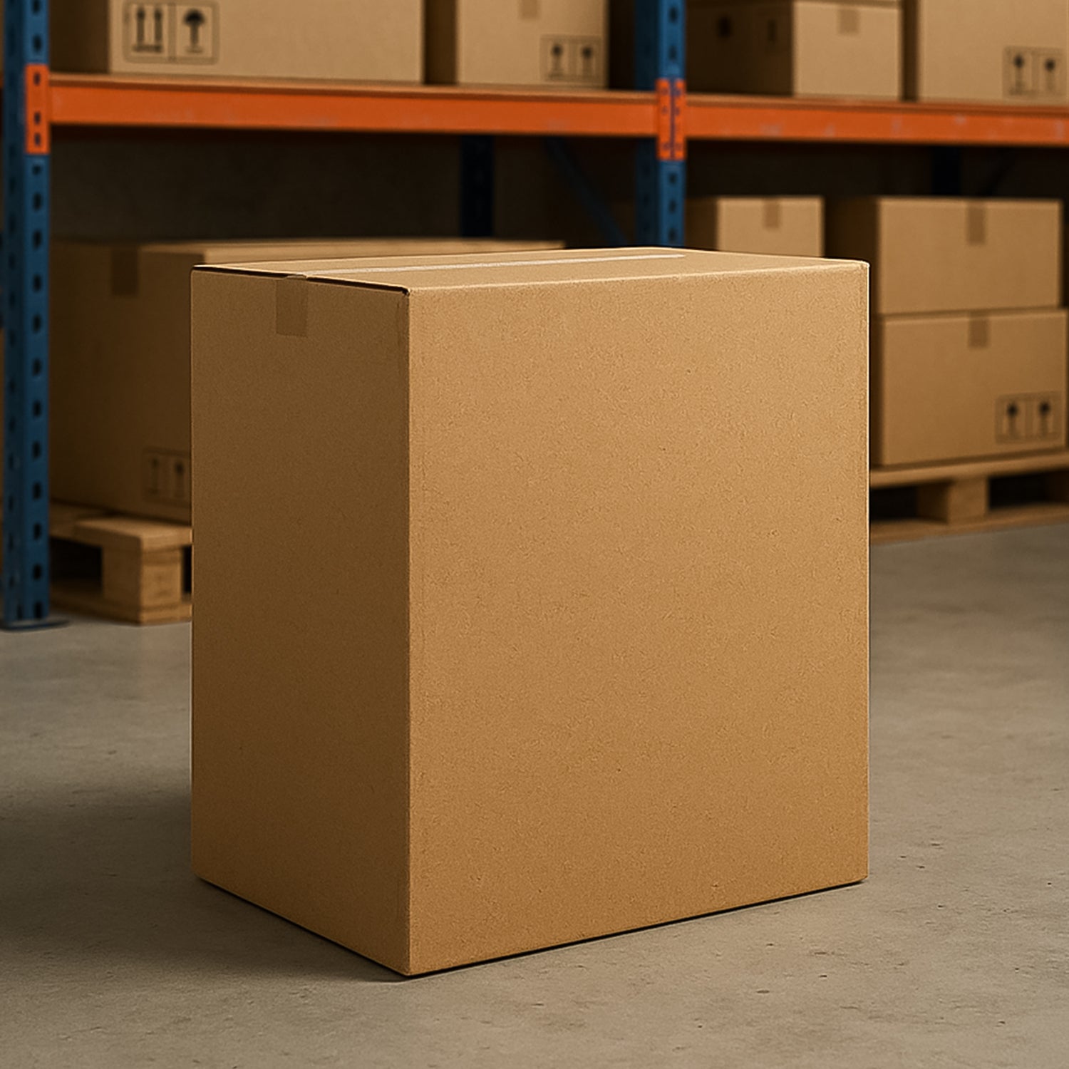 Heavy-duty brown packing box by Wukusy, 68x56x38cm, ideal for home improvement product packaging.