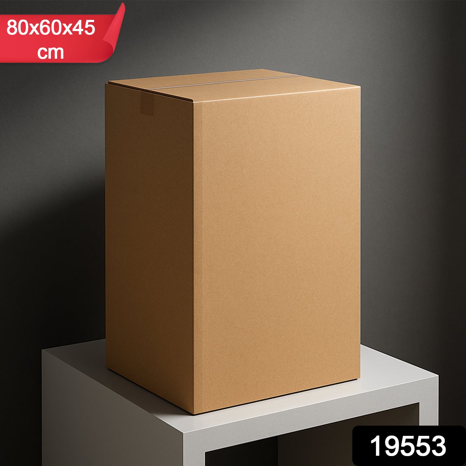 Heavy-duty brown packing box by Wukusy, 80x60x45cm, ideal for product shipping and home improvement storage solutions.