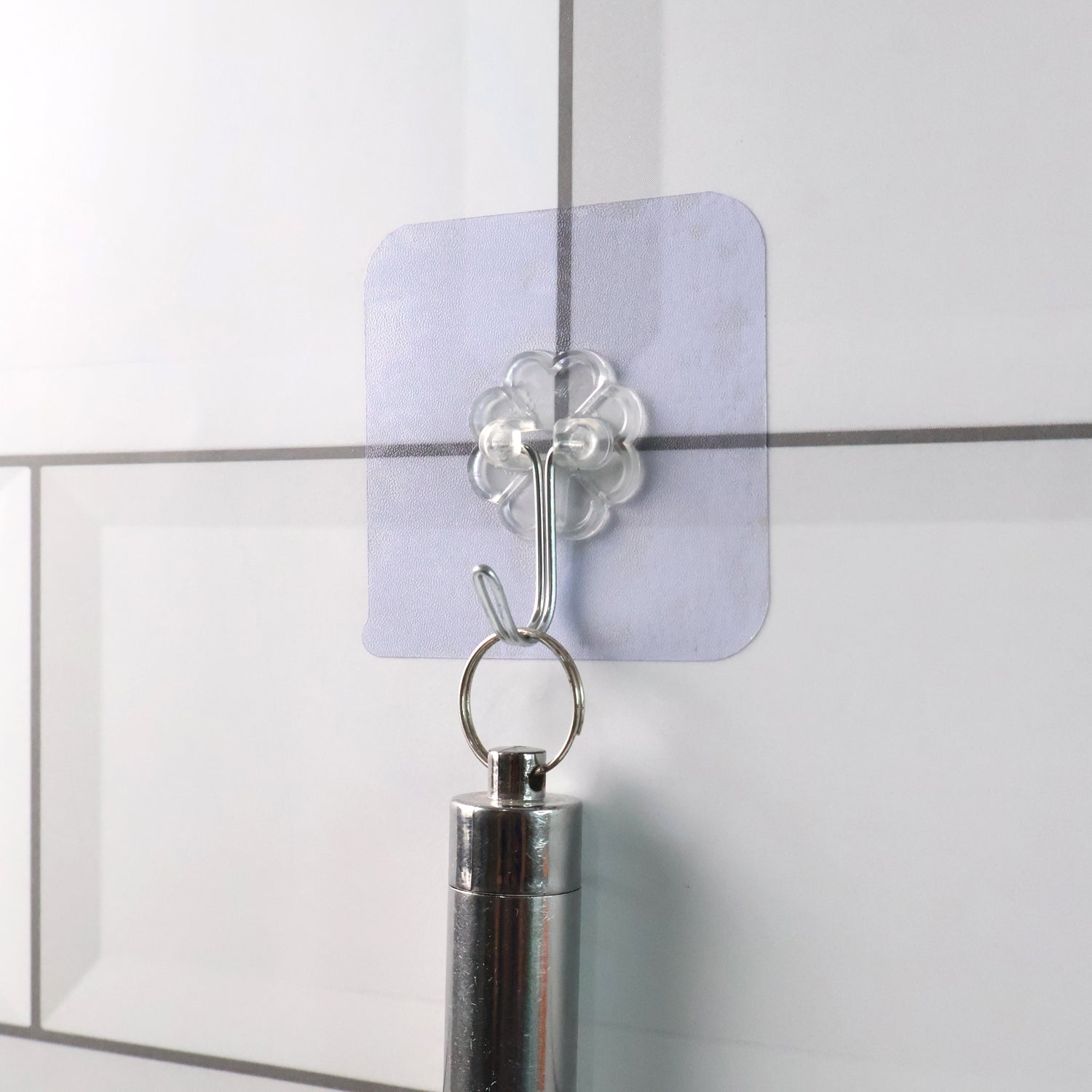 Set of 10 heavy-duty Wukusy flower adhesive wall hooks for home improvement, ideal for hanging lightweight items securely.