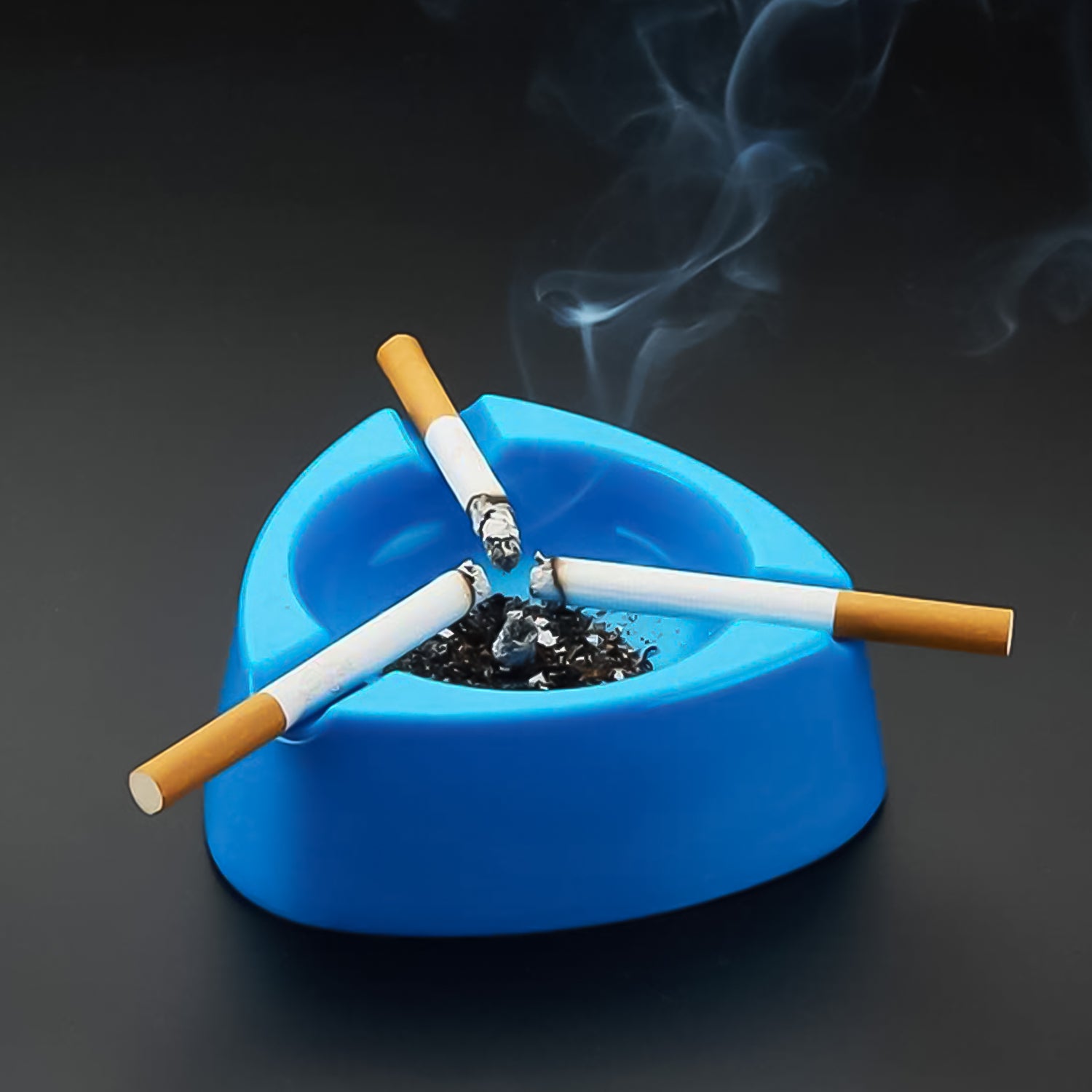 Heavy duty plastic ashtray in mixed colors by Wukusy, designed for durable use in home improvement settings.