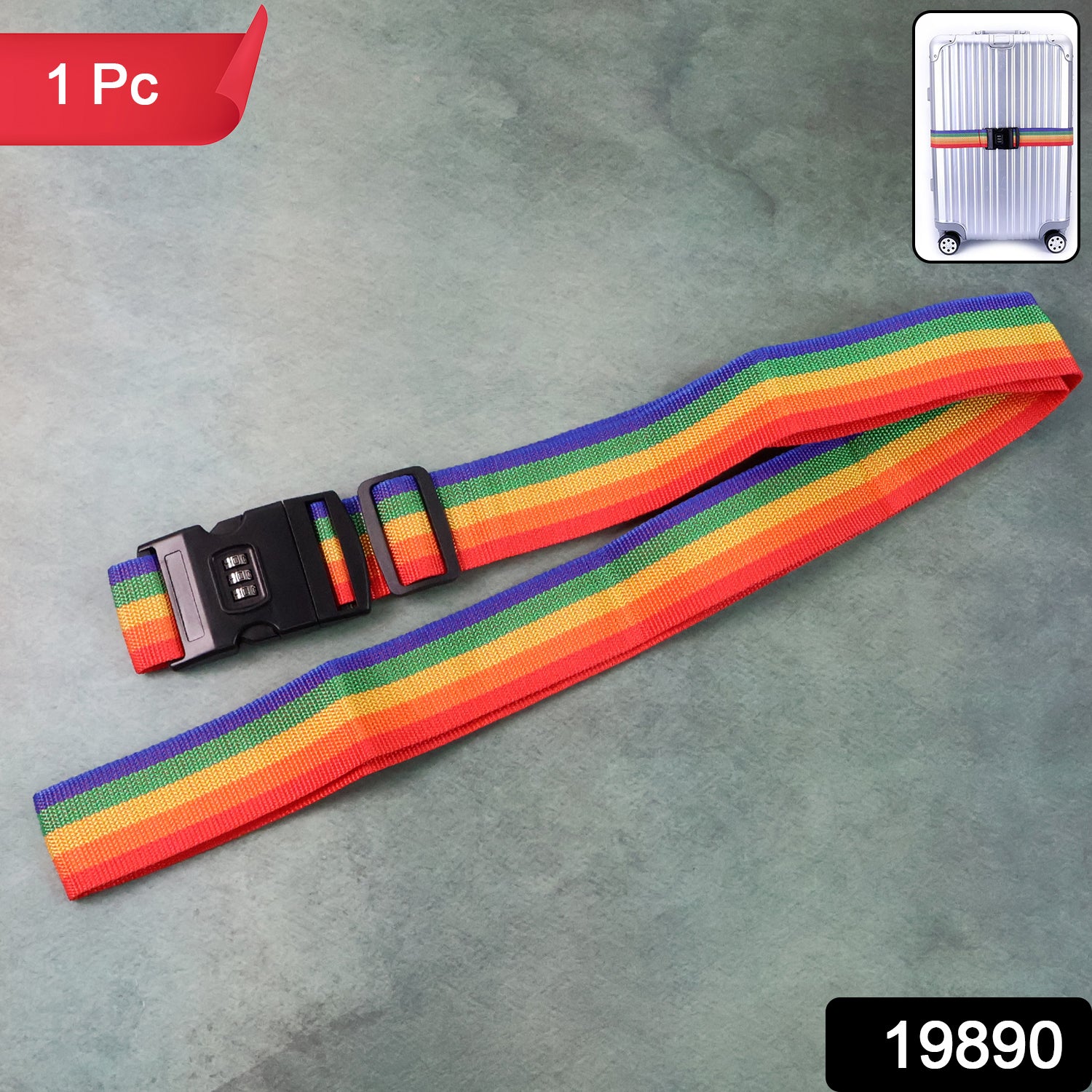 Heavy-duty rainbow webbing with 3-digit code lock from Wukusy, used for secure home improvement or DIY projects
