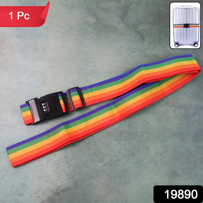 Heavy-duty rainbow webbing with 3-digit code lock from Wukusy, used for secure home improvement or DIY projects